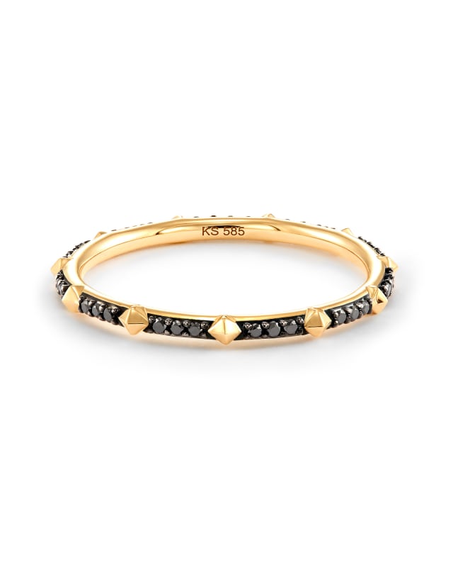 Astrid 14k Yellow Gold Band Ring in Black Diamond image number 0.0